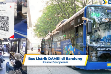 Bus Listrik DAMRI di Bandung Resmi Beroperasi