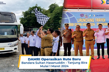 DAMRI Operasikan Rute Baru Bandara Sultan Hasanuddin – Tanjung Bira Mulai 1 Maret 2024
