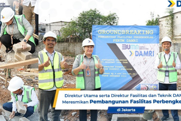 Direktur Utama serta Direktur Fasilitas dan Teknik DAMRI Meresmikan Pembangunan Fasilitas Perbengkelan di Jakarta
